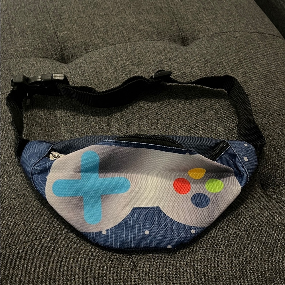 Kids Game Controller Waist Bag - Blue and Multi-Color
